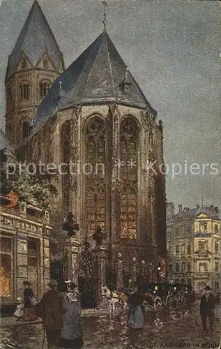 Koeln Rhein St.Andreaskirche Kuenstlerkarte Karl Ruedell Kat. Koeln