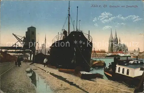 Koeln Rhein Rheinufer Schiffe Kat. Koeln