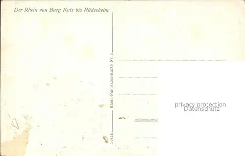 Ruedesheim Landkarte Rheintal von Burg Katz bis Ruedesheim Kat. Ruedesheim am Rhein