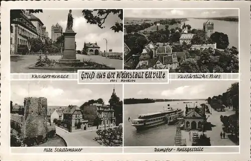 Eltville Rheinpromenade Kurfuerstliche Burg Dampfer Anlegestelle Alte Stadtmauer Kat. Eltville am Rhein