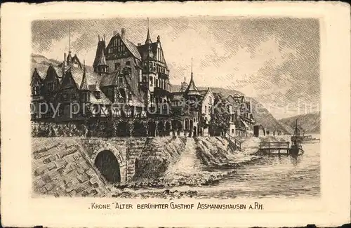 Assmannshausen Gasthof Krone  / Ruedesheim am Rhein /