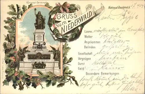 Assmannshausen Niederwald National-Denkmal / Ruedesheim am Rhein /