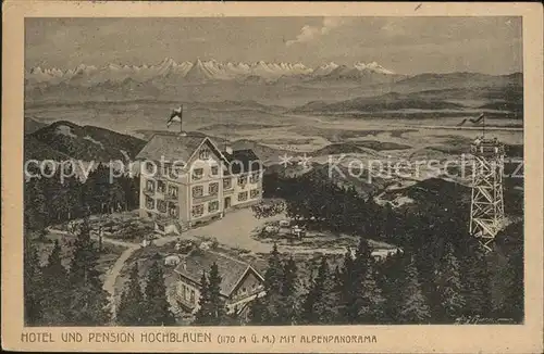 Hochblauen Hotel und Pension mit Alpen Kuenstlerkarte Kat. Badenweiler