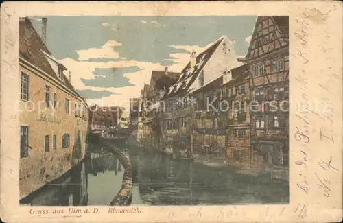 Ulm Donau Blauansicht Kuenstlerkarte Kat. Ulm