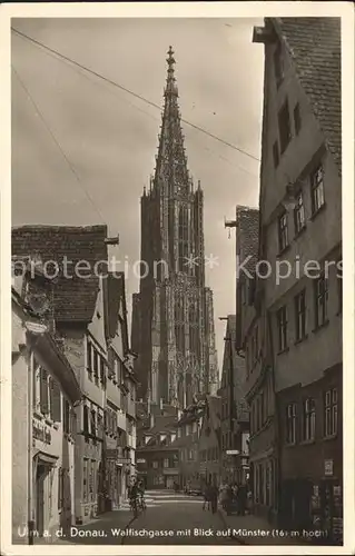 Ulm Donau Walfischgasse mit Muenster Kat. Ulm