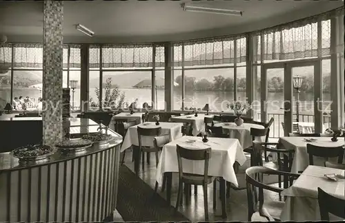 Lorch Rheingau Cafe Restaurant Rheinpavillon Kat. Lorch