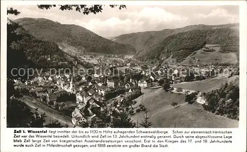 Zell Wiesental Panorama Kat. Zell im Wiesental