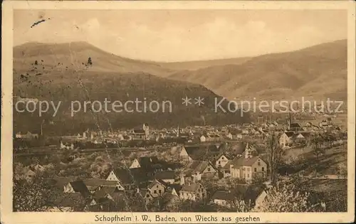 Schopfheim Panorama von Wiechs aus gesehen Kat. Schopfheim