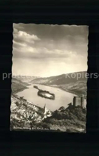 Lorch Wuerttemberg Rheinpanorama mit Ruine Nollig / Lorch /Ostalbkreis LKR