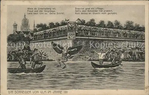 Ulm Donau Dr. Schneider Flugversuch 1811 Kat. Ulm