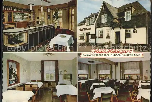 Winterberg Hochsauerland Hotel Restaurant Haus Hildegard Werbekarte Klappkarte Kat. Winterberg
