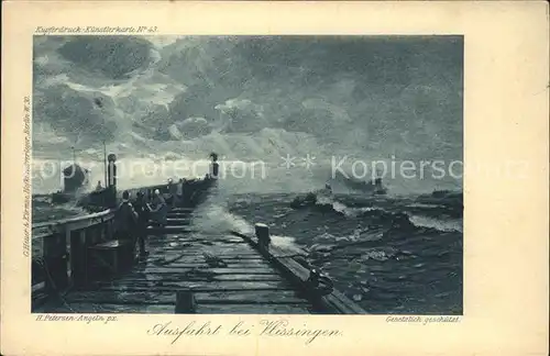 Wissingen Kupferdruck Kuenstlerkarte Nr. 43 H. Petersen Angeln Kat. Bissendorf