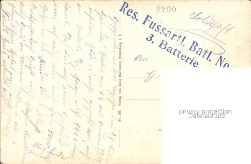 Muenster Westfalen Res. Fussartl. Batl. No. 6 3. Batterie Kat. Muenster