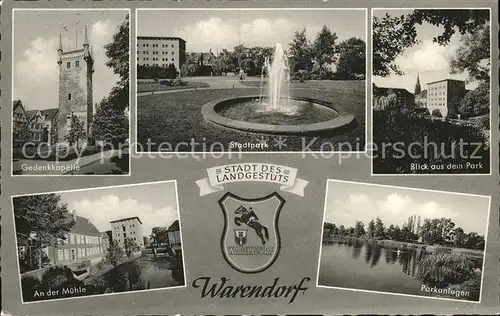 Warendorf Park Stadtpark Muehle Gedenkkapelle Kat. Warendorf
