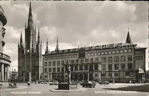 Wiesbaden Rathaus Schloss Marktkirche  Kat. Wiesbaden