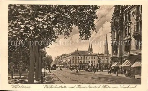 Wiesbaden Wilhelmstrasse Kaiser Friedrich Platz Denkmal Kat. Wiesbaden