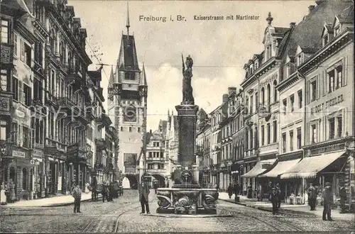 Freiburg Breisgau Kaiserstrasse Martinstor  Kat. Freiburg im Breisgau