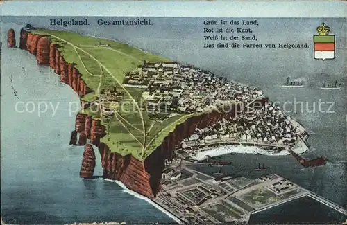 Helgoland Wappen Vogelschau / Helgoland /Pinneberg LKR