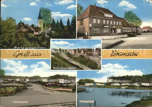 Bramsche Hase Feriengebiet Siedlung Damm Gertrudis Kirche Kat. Bramsche