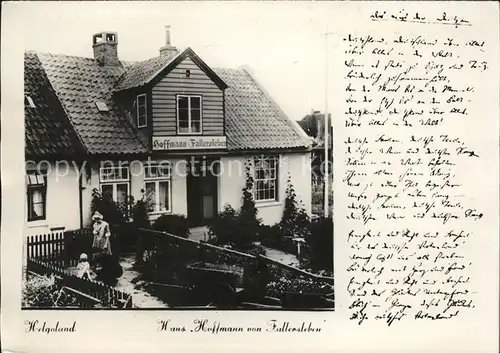 Helgoland Haus Hoffmann v.  Fallersleben / Helgoland /Pinneberg LKR