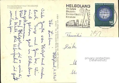Helgoland Fliegeraufnahme  / Helgoland /Pinneberg LKR