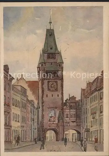 Freiburg Breisgau Martinstor Kuenstlerkarte Kat. Freiburg im Breisgau