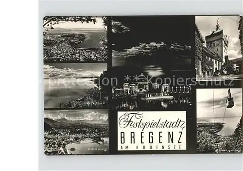 Bregenz Vorarlberg Total Festspielbuehne Martinsturm Pfaenderbahn Seeblick Kat. Bregenz