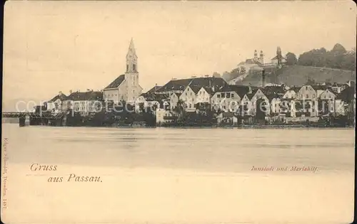 Passau Panorama mit Maria Hilf Kat. Passau