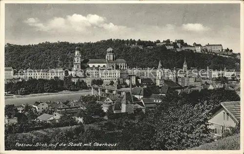Passau Stadtblick mit Dom und Oberhaus Kat. Passau