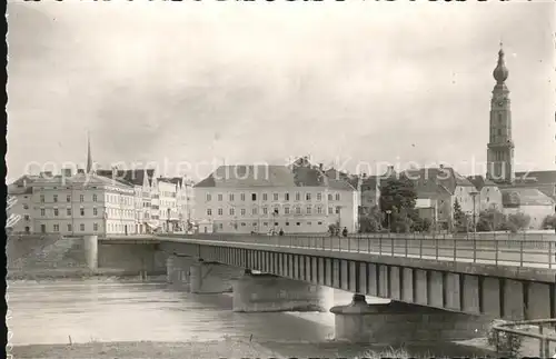 Simbach Inn mit Bruecke und Braunau Kat. Simbach a.Inn