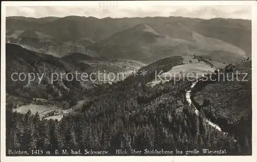 Belchen Baden Blick ueber Stuhlsebene ins gr Wiesental Kat. Neuenweg