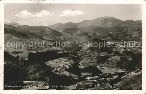 Belchen Baden Panorama mit Stutz Kuenaberg Hof und Wembach Kat. Neuenweg