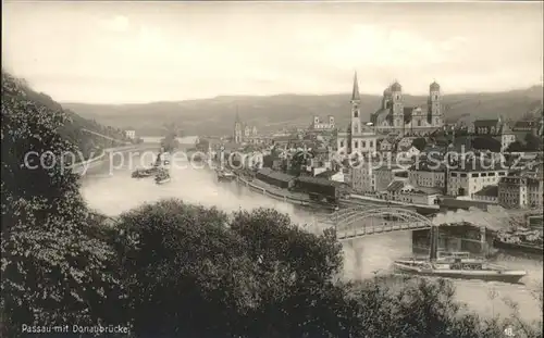Passau mit Donaubruecke Kat. Passau