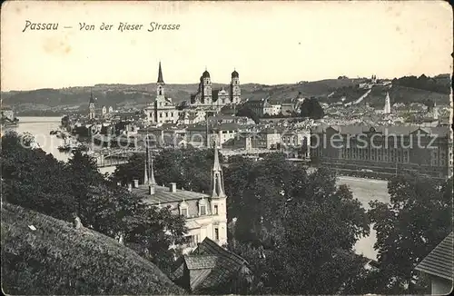 Passau Panorama mit Pfarrkirche und Dom Kat. Passau