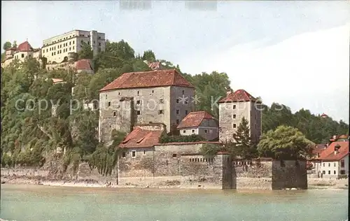 Passau mit Festung Ober  und Niederhaus Kat. Passau
