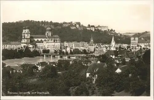Passau Innseite mit Dom und Oberhaus Kat. Passau
