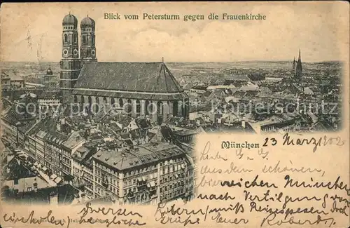 Muenchen Frauenkirche Panorama Kat. Muenchen