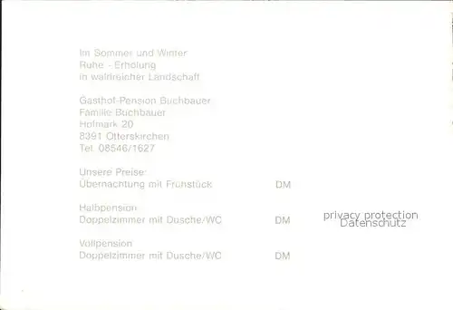 Otterskirchen Gasthof Buchbauer Kat. Windorf