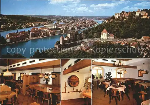 Passau Panorama Brauerei Gaststaette Peschl Terrasse  Kat. Passau