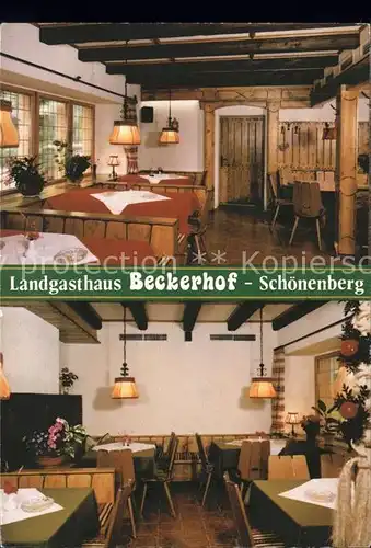 Schoenenberg Schwarzwald Landgasthaus Beckerhof Gastraum Kat. Schoenenberg