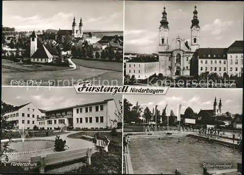 Fuerstenzell Ev und Pfarrkirche Mansten Gymnasium Foerderschule Schwimmbad Kat. Fuerstenzell