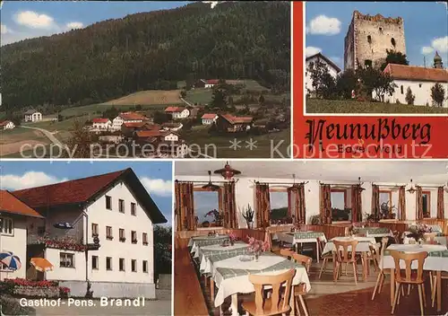 Neunussberg Ortsblick Gasthof Pension Brandl Gaststube Kat. Viechtach