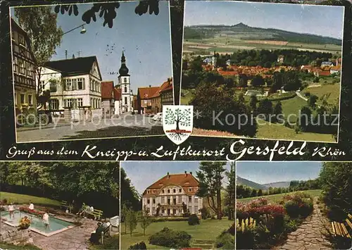 Gersfeld Rhoen Panorama Kirche Schwimmbad Teilansichten Kat. Gersfeld (Rhoen)