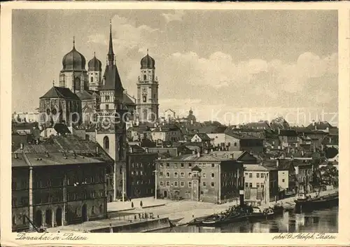 Passau Donaukai mit Dom Kat. Passau