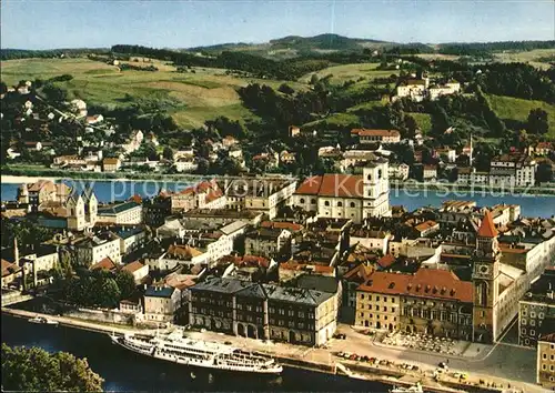 Passau Panorama mit Blick auf Maria Hilf Kat. Passau