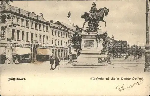 Duesseldorf Alleestrasse mit Kaiser Wilhelm Denkmal Kat. Duesseldorf