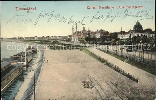 Duesseldorf Kai mit Kunsthalle und Oberlandesgericht Kat. Duesseldorf