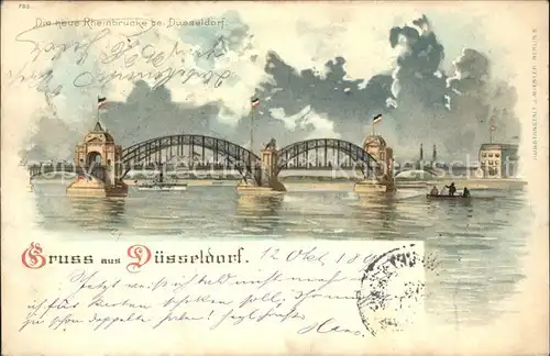 Duesseldorf Neue Rheinbruecke Kat. Duesseldorf