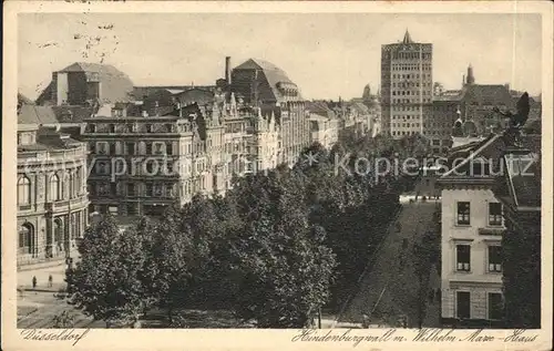 Duesseldorf Hindenburgwall mit Wilh Marx Haus Kat. Duesseldorf