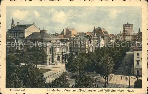 Duesseldorf Hindenburgwall mit Stadttheater und Wilhelm Marx Haus Kat. Duesseldorf